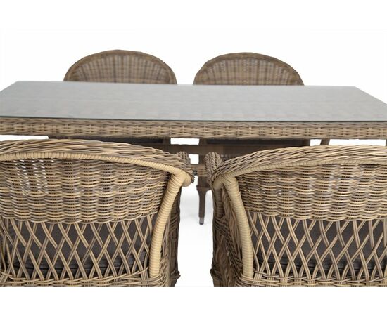 "Амароне" обеденная группа из искусственного ротанга на 6 персоны, цвет соломенный, изображение 19 | Интернет магазин мебели и декора LifeDekor