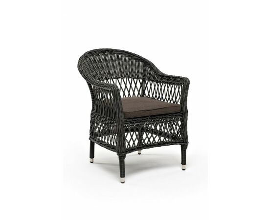 "Сицилия" плетеный стул из искусственного ротанга, цвет графит, изображение 3 | Интернет магазин мебели и декора LifeDekor