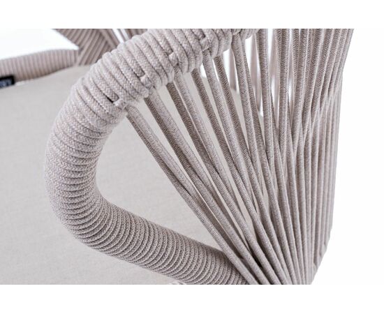 "Милан" стул плетеный из роупа, каркас алюминий (RAL1001), роуп бежевый круглый, ткань бежевая, изображение 8 | Интернет магазин мебели и декора LifeDekor