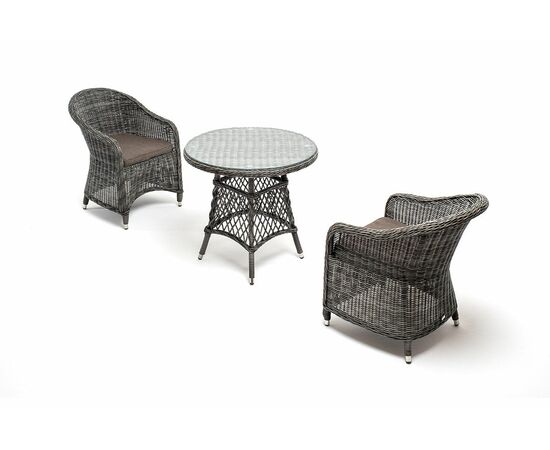 "Эспрессо–80 R" обеденная группа плетеная, цвет графит | Интернет магазин мебели и декора LifeDekor