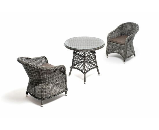 "Эспрессо–80 R" обеденная группа плетеная, цвет графит, изображение 3 | Интернет магазин мебели и декора LifeDekor