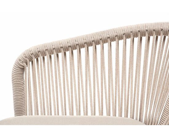 "Малага" обеденная группа на 6 персон со стульями "Марсель", каркас белый, роуп бежевый, изображение 5 | Интернет магазин мебели и декора LifeDekor