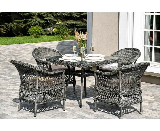 "Сицилия" обеденная группа плетеная, цвет графит | Интернет магазин мебели и декора LifeDekor