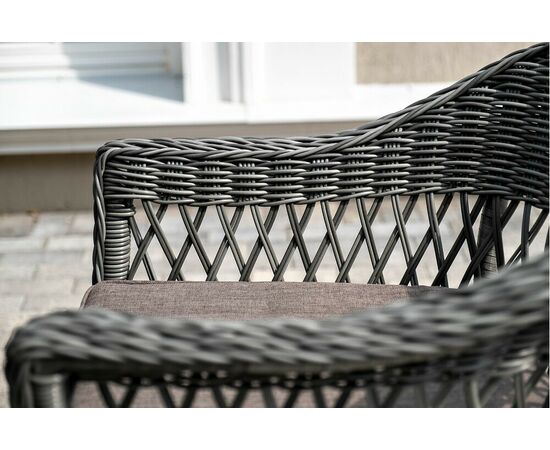 "Сицилия" обеденная группа плетеная, цвет графит, изображение 7 | Интернет магазин мебели и декора LifeDekor