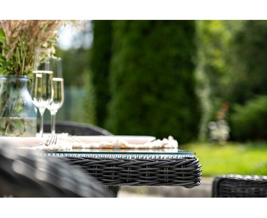 "Сицилия" обеденная группа плетеная, цвет графит, изображение 10 | Интернет магазин мебели и декора LifeDekor