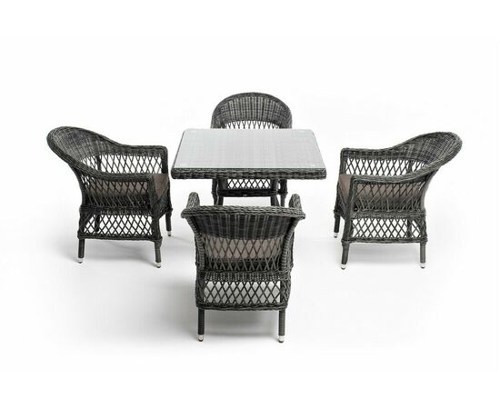 "Сицилия" обеденная группа плетеная, цвет графит, изображение 15 | Интернет магазин мебели и декора LifeDekor