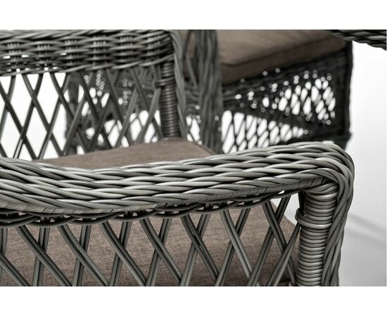 "Сицилия" обеденная группа плетеная, цвет графит, изображение 16 | Интернет магазин мебели и декора LifeDekor