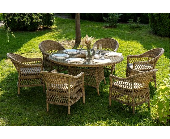 "Эспрессо–150 S" обеденная группа плетеная, цвет соломенный, изображение 2 | Интернет магазин мебели и декора LifeDekor