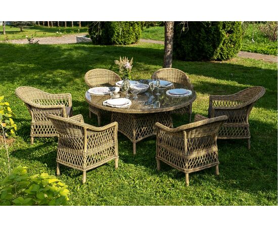 "Эспрессо–150 S" обеденная группа плетеная, цвет соломенный, изображение 3 | Интернет магазин мебели и декора LifeDekor