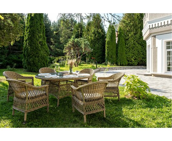 "Эспрессо–150 S" обеденная группа плетеная, цвет соломенный, изображение 4 | Интернет магазин мебели и декора LifeDekor