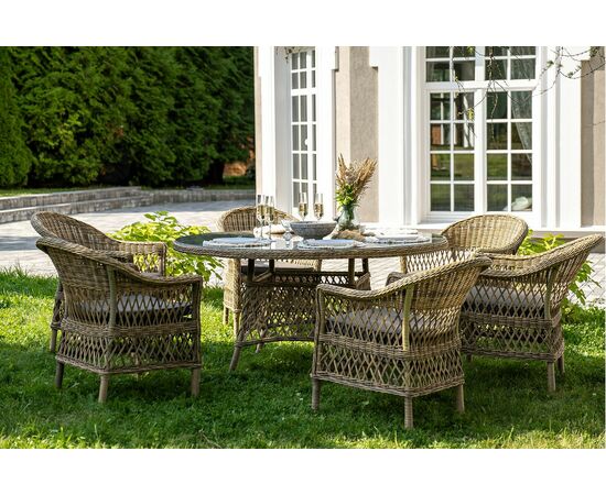 "Эспрессо–150 S" обеденная группа плетеная, цвет соломенный, изображение 5 | Интернет магазин мебели и декора LifeDekor