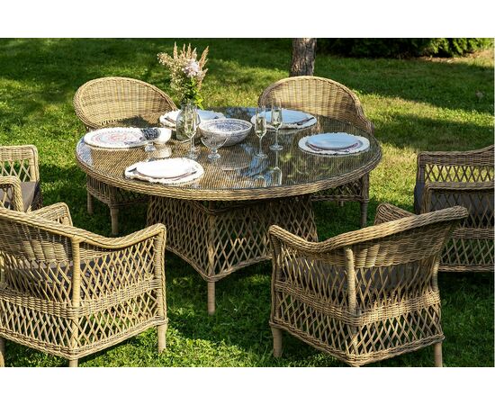 "Эспрессо–150 S" обеденная группа плетеная, цвет соломенный, изображение 7 | Интернет магазин мебели и декора LifeDekor