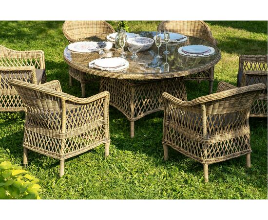 "Эспрессо–150 S" обеденная группа плетеная, цвет соломенный, изображение 8 | Интернет магазин мебели и декора LifeDekor