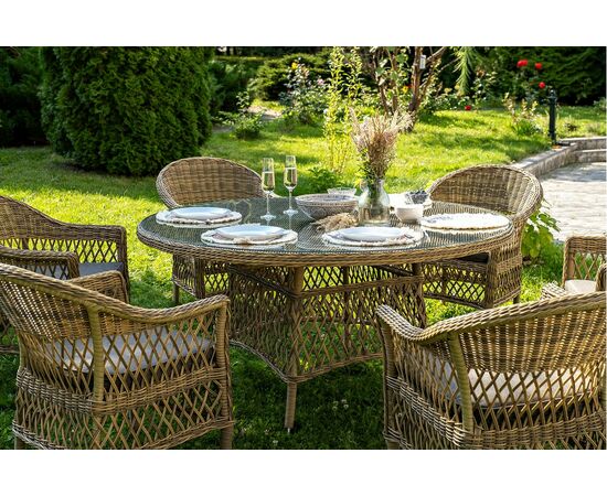 "Эспрессо–150 S" обеденная группа плетеная, цвет соломенный, изображение 9 | Интернет магазин мебели и декора LifeDekor