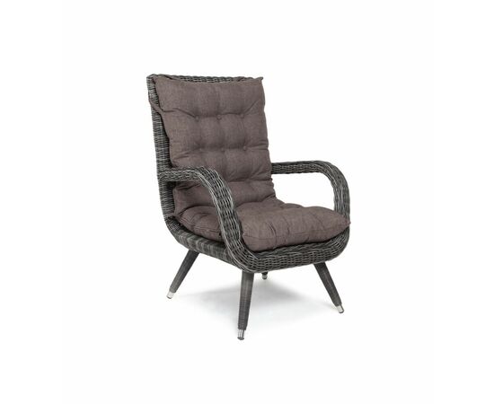 "Толедо" кресло плетеное с подушками, цвет графит, изображение 2 | Интернет магазин мебели и декора LifeDekor