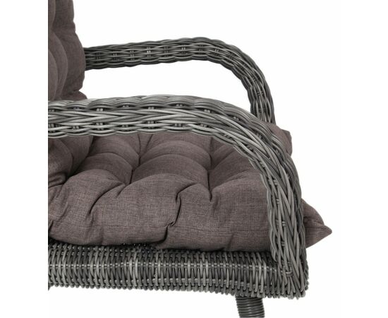 "Толедо" кресло плетеное с подушками, цвет графит, изображение 3 | Интернет магазин мебели и декора LifeDekor