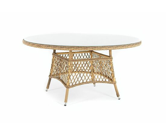 "Эспрессо" плетеный круглый стол, диаметр 150 см, цвет соломенный, изображение 2 | Интернет магазин мебели и декора LifeDekor