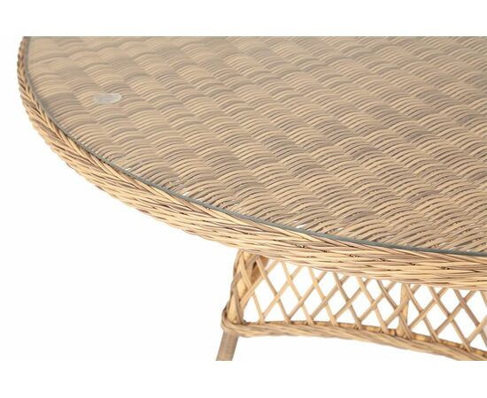 "Эспрессо" плетеный круглый стол, диаметр 150 см, цвет соломенный, изображение 3 | Интернет магазин мебели и декора LifeDekor