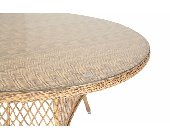 "Эспрессо" плетеный круглый стол, диаметр 150 см, цвет соломенный, изображение 4 | Интернет магазин мебели и декора LifeDekor