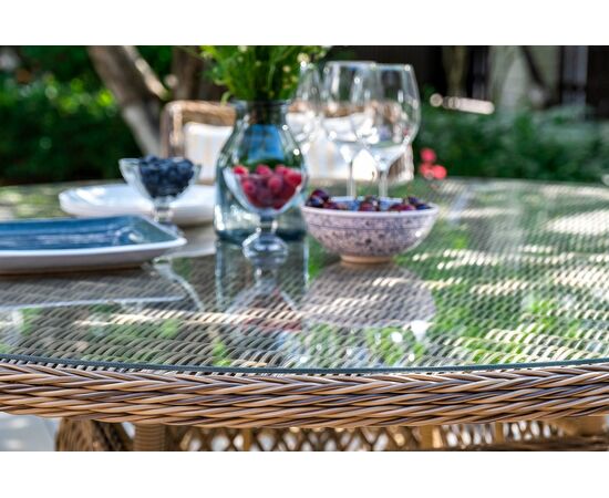 "Эспрессо" плетеный круглый стол, диаметр 150 см, цвет соломенный, изображение 10 | Интернет магазин мебели и декора LifeDekor