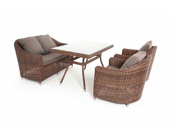 "Кон Панна" обеденная группа плетеная, цвет коричневый | Интернет магазин мебели и декора LifeDekor