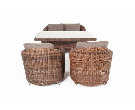 "Кон Панна" обеденная группа плетеная, цвет коричневый, изображение 2 | Интернет магазин мебели и декора LifeDekor