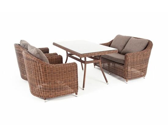 "Кон Панна" обеденная группа плетеная, цвет коричневый, изображение 5 | Интернет магазин мебели и декора LifeDekor