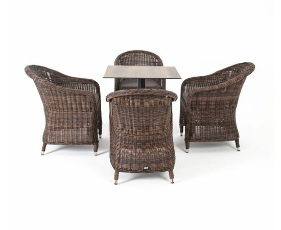 "Каффе" обеденная группа на 4 персоны, стулья коричневые, изображение 2 | Интернет магазин мебели и декора LifeDekor