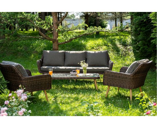 "Прованс" лаунж-зона плетеная из искусственного ротанга, цвет коричневый, изображение 3 | Интернет магазин мебели и декора LifeDekor