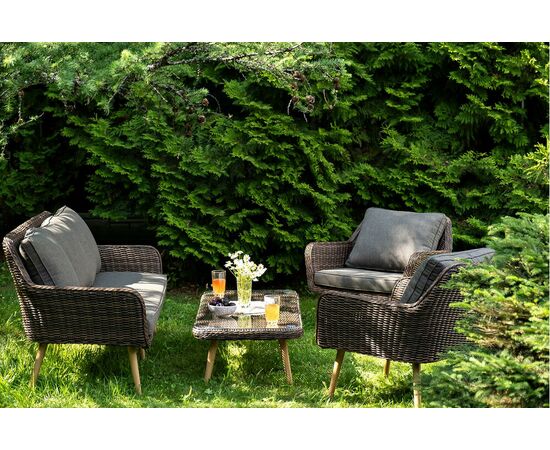 "Прованс" лаунж-зона плетеная из искусственного ротанга, цвет коричневый, изображение 4 | Интернет магазин мебели и декора LifeDekor