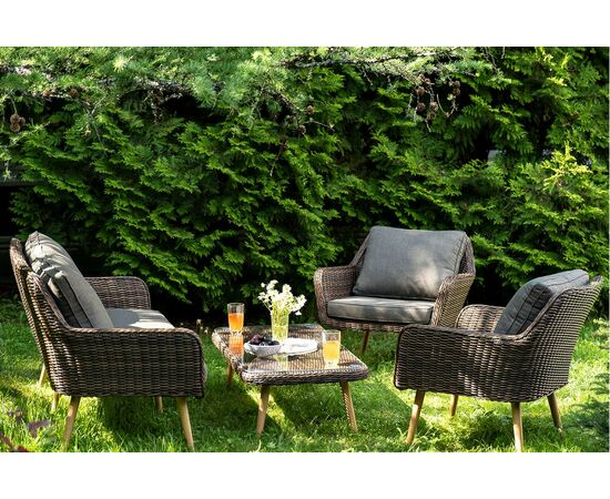 "Прованс" лаунж-зона плетеная из искусственного ротанга, цвет коричневый, изображение 5 | Интернет магазин мебели и декора LifeDekor