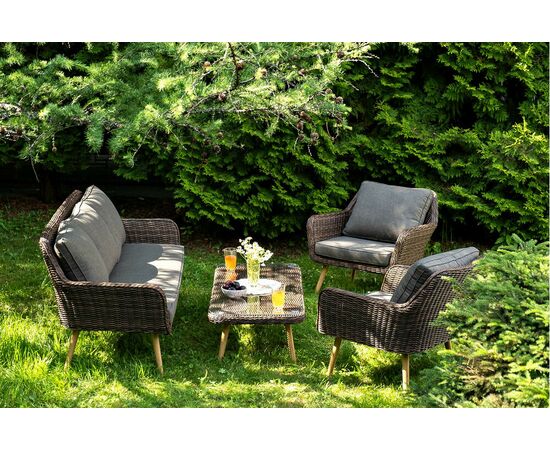 "Прованс" лаунж-зона плетеная из искусственного ротанга, цвет коричневый, изображение 6 | Интернет магазин мебели и декора LifeDekor