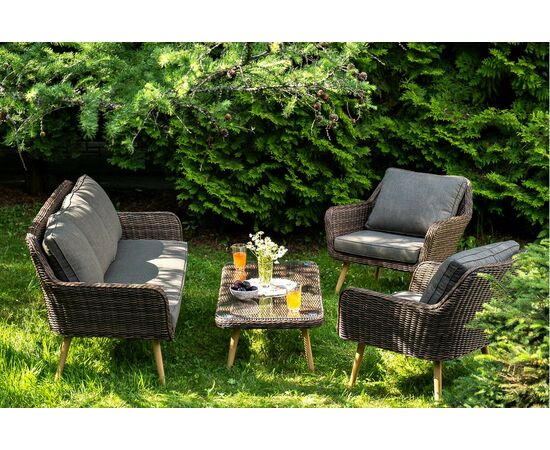 "Прованс" лаунж-зона плетеная из искусственного ротанга, цвет коричневый, изображение 7 | Интернет магазин мебели и декора LifeDekor