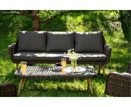 "Прованс" лаунж-зона плетеная из искусственного ротанга, цвет коричневый, изображение 9 | Интернет магазин мебели и декора LifeDekor