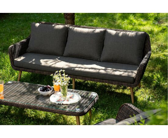 "Прованс" лаунж-зона плетеная из искусственного ротанга, цвет коричневый, изображение 11 | Интернет магазин мебели и декора LifeDekor