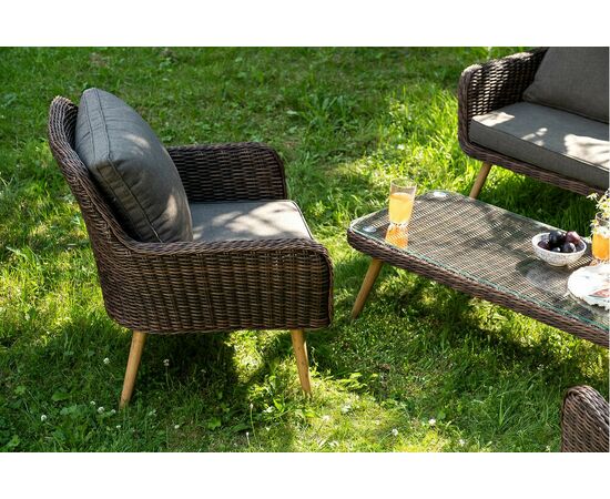 "Прованс" лаунж-зона плетеная из искусственного ротанга, цвет коричневый, изображение 12 | Интернет магазин мебели и декора LifeDekor