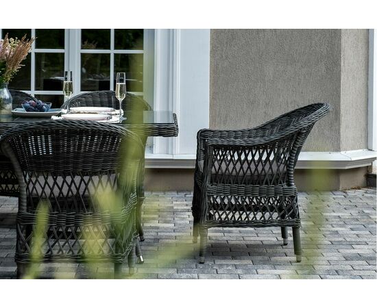 "Амароне" обеденная группа из искусственного ротанга на 6 персон, цвет графит, изображение 10 | Интернет магазин мебели и декора LifeDekor