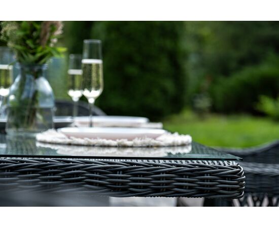 "Амароне" обеденная группа из искусственного ротанга на 6 персон, цвет графит, изображение 11 | Интернет магазин мебели и декора LifeDekor