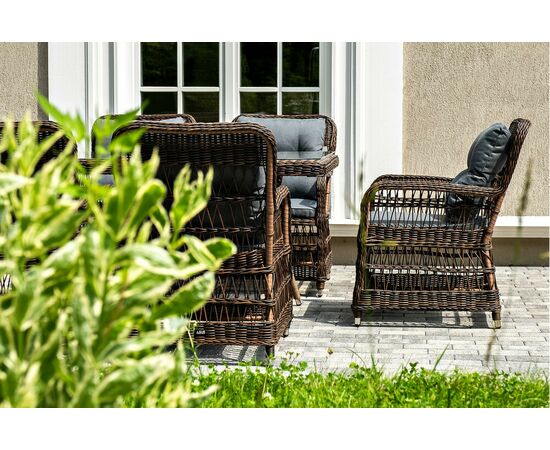 "Цесена" обеденная группа плетеная из искусственного ротанга, цвет коричневый, изображение 8 | Интернет магазин мебели и декора LifeDekor