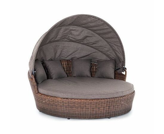 "Стильяно" плетеная кровать круглая, цвет коричневый | Интернет магазин мебели и декора LifeDekor