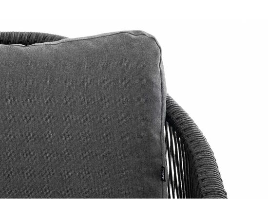 "Верона" диван 3-местный плетеный из роупа, каркас алюминий темно-серый (RAL7024) муар, роуп темно-серый круглый, ткань темно-серая 027, изображение 8 | Интернет магазин мебели и декора LifeDekor