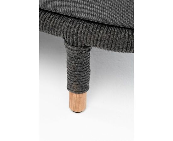 "Верона" диван 3-местный плетеный из роупа, каркас алюминий темно-серый (RAL7024) муар, роуп темно-серый круглый, ткань темно-серая 027, изображение 11 | Интернет магазин мебели и декора LifeDekor