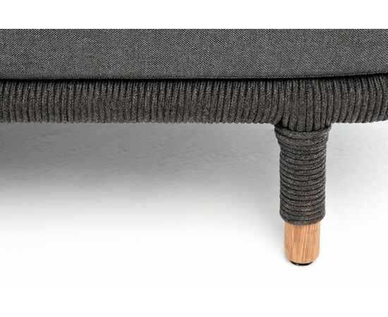 "Верона" диван 3-местный плетеный из роупа, каркас алюминий темно-серый (RAL7024) муар, роуп темно-серый круглый, ткань темно-серая 027, изображение 12 | Интернет магазин мебели и декора LifeDekor