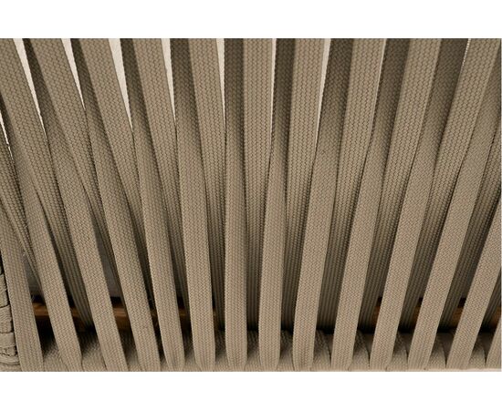 "Мальорка" кресло плетеное из роупа, основание дуб, роуп серо-коричневый 23мм, ткань бежевая 052, изображение 6 | Интернет магазин мебели и декора LifeDekor