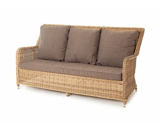 "Гляссе" диван трехместный из искусственного ротанга, цвет соломенный | Интернет магазин мебели и декора LifeDekor
