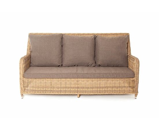 "Гляссе" диван трехместный из искусственного ротанга, цвет соломенный, изображение 2 | Интернет магазин мебели и декора LifeDekor