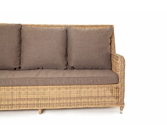 "Гляссе" диван трехместный из искусственного ротанга, цвет соломенный, изображение 3 | Интернет магазин мебели и декора LifeDekor