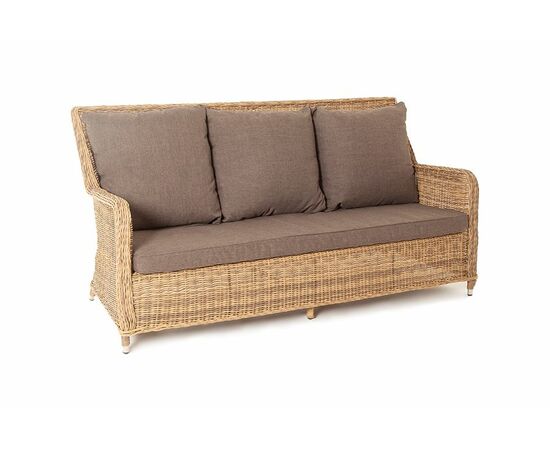 "Гляссе" диван трехместный из искусственного ротанга, цвет соломенный, изображение 4 | Интернет магазин мебели и декора LifeDekor