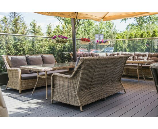 "Гляссе" диван трехместный из искусственного ротанга, цвет соломенный, изображение 6 | Интернет магазин мебели и декора LifeDekor