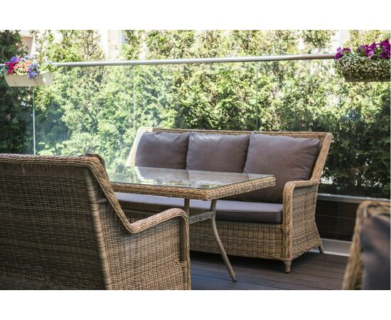 "Гляссе" диван трехместный из искусственного ротанга, цвет соломенный, изображение 7 | Интернет магазин мебели и декора LifeDekor